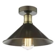 Jalen Semi-Flush Fitting in Graphite with Antique Brass Accents - där JAL0161