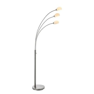Jaspa 3 Light LED Floor Lamp in Satin Nickel with White Glass Shades - ENDON 76567
