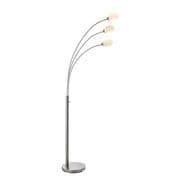 Jaspa 3 Light LED Floor Lamp in Satin Nickel with White Glass Shades - ENDON 76567