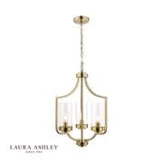 Joseph 3 Light Fitting in Antique Brass with Glass Shades - Laura Ashley LA3732584-Q