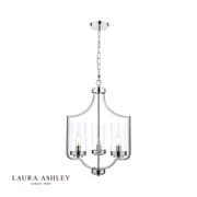 Joseph 3 Light Fitting in Polished Chrome with Glass Shades - Laura Ashley LA3732582-Q