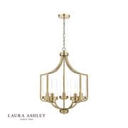 Joseph 5 Light Fitting in Antique Brass with Glass Shades - Laura Ashley LA3713708-Q