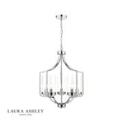 Joseph 5 Light Fitting in Polished Chrome with Glass Shades - Laura Ashley LA3732578-Q