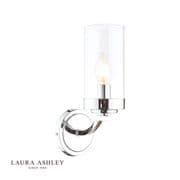 Joseph Wall Light in Polished Chrome with a Glass Shade - Laura Ashley LA3732598-Q