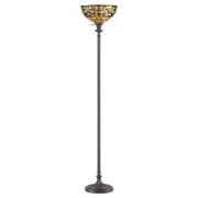 Kami Floor Lamp/Uplighter in Vintage Bronze with Tiffany Glass - QUOIZEL QZ/KAMI/UL
