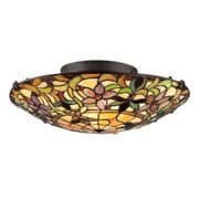 Kami Flush Fitting in Vintage Bronze with Tiffany Glass - QUOIZEL QZ/KAMI/F