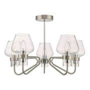 Keta 5 Light Fitting in Satin Chrome with Clear Glass Shades - där KET5446
