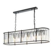 Kiran 7 Light Fitting in a Satin Black Finish with Faceted Glass Decoration - där KIR3422