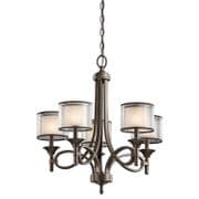 Lacey 5 Light Chandelier in Bronze with a Mesh Shade and Opal Inner Glass - KICHLER KL/LACEY5/MB