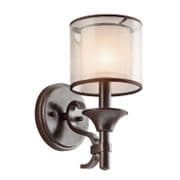 Lacey Single Wall Light in Bronze with a Mesh Shade and Opal Inner Glass - KICHLER KL/LACEY1 MB