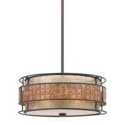 Laguna 4 Light Pendant in Copper with a Mica Shade and Mosaic Detail - QUOIZEL QZ/LAGUNA/P