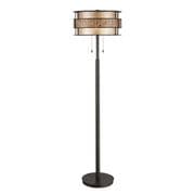 Laguna Floor Lamp in Copper with a Mica Shade and Mosaic Detail - QUOIZEL QZ/LAGUNA/FL/A