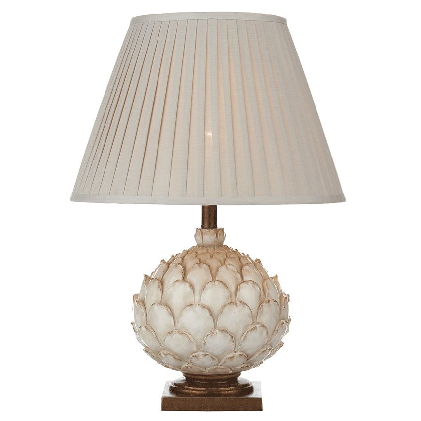 Layer Large Table Lamp in Distressed Cream and Co-Ordinating Shade - där LAY4233/X