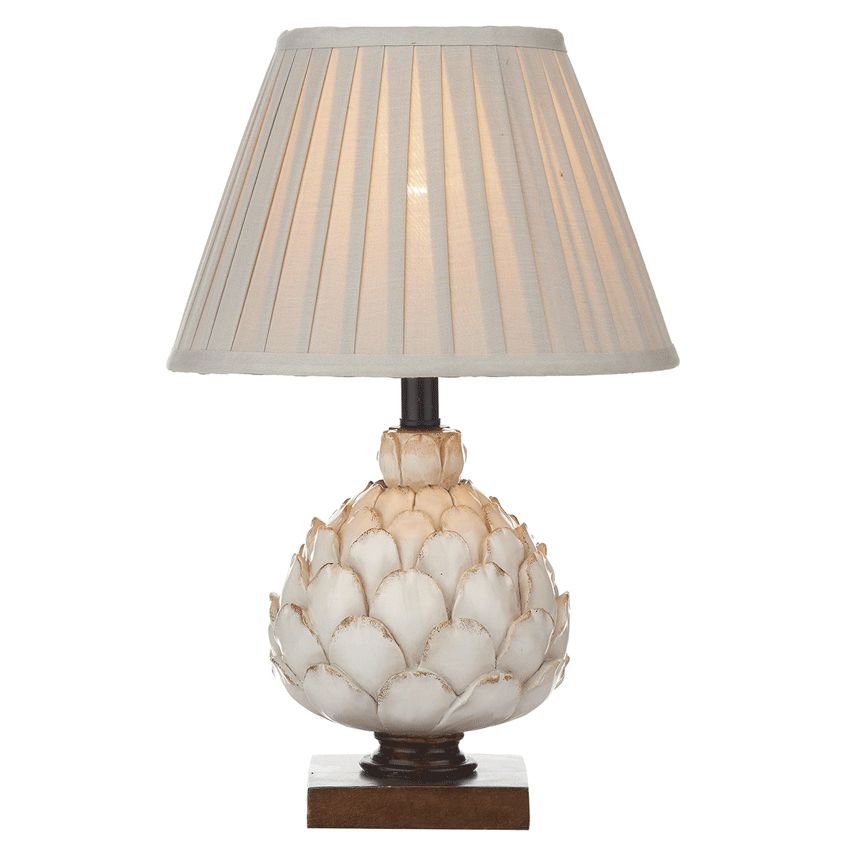 Layer Small Table Lamp in Distressed Cream and Co-Ordinating Shade - där LAY4133/X