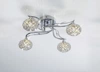 Ledsham 4 Light in Polished Chrome with Crystal Shades and Decoration