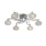 Ledsham 6 Light in Polished Chrome with Crystal Shades and Decoration