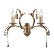 Lily Double Wall Light in Metallic Bronze with Crystal Droplets - ELSTEAD LL2