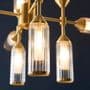 Limoges 12 Light Large Ceiling Fitting in a Satin Brass Finish with Clear and Frosted Glass Shades
