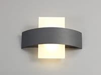 Lleyn LED Wall Light in an Anthracite Finish and Frosted Glass IP54 Rated