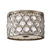 Lucia Flush Fitting in Burnished Silver with a Linen Inner Shade and Glass Diffuser - FEISS FE/LUCIA/F