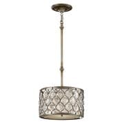 Lucia Single Pendant in Burnished Silver with a Linen Inner Shade and Glass Diffuser - FEISS FE/LUCIA/P/C