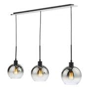 Lycia 3 Light Bar Pendant in a Matt Black Finish with Smoked Ombre Glass - där LYC0322