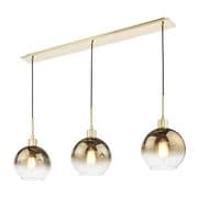 Lycia 3 Light Bar Pendant in a Satin Gold Finish with Gold Ombre Glass - där LYC0335