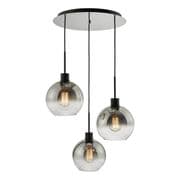 Lycia 3 Light Cluster Pendant in a Matt Black Finish with Smoked Ombre Glass - där LYC8822
