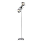 Lycia 3 Light Floor Lamp in a Matt Black Finish with Smoked Ombre Glass - där LYC4922