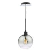 Lycia Single Pendant in a Matt Black Finish with Smoked Ombre Glass - där LYC8622