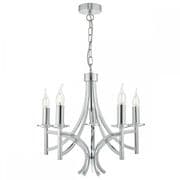Lyon 5 Light Fitting in Polished Chrome and Crystal Sconces - där LYO0550