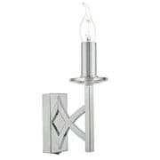 Lyon Single Wall Light in Polished Chrome and a Crystal Sconce, Switched - där LYO0750