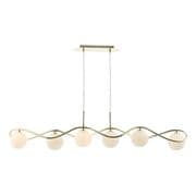 Lysandra 6 Light Bar Pendant in a Polished Gold Finish with Opal Glass Shades - där LYS6235