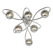 Lysandra 6 Light Fitting in a Polished Chrome Finish with Smoked Glass Shades - där LYS6450