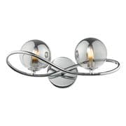 Lysandra Double Wall Light in a Polished Chrome Finish with Smoked Glass Shades - där LYS0950
