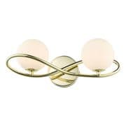 Lysandra Double Wall Light in a Polished Gold Finish with Opal Glass Shades - där LYS0935