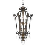 Marquette 6 Light Pendant in Rich Bronze and Gold with Crystal Decoration - QUOIZEL QZ/MARQUETTE6/B