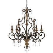 Marquette 9 Light Chandelier in Rich Bronze and Gold with Crystal Decoration - QUOIZEL QZ/MARQUETTE9