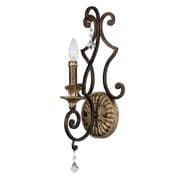 Marquette Single Wall Light in Rich Bronze and Gold with Crystal Decoration - QUOIZEL QZ/MARQUETTE1