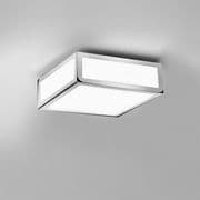 Mashiko 200 IP44 Bathroom Square Flush in Polished Chrome and Opal Glass - astro 1121009