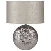 Mayfield Ceramic Table Lamp in a Silver Finish Complete with Shade