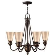 Mayflower 6 Light Chandelier in Olde Bronze with Etched Amber Glass - HINKLEY HK/MAYFLOWER6