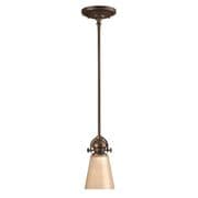 Mayflower Mini Pendant in Olde Bronze with Etched Amber Glass - HINKLEY HK/MAYFLOWER/P/A