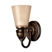 Mayflower Single Wall Light in Olde Bronze with Etched Amber Glass - HINKLEY HK/MAYFLOWER1