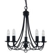 Maypole 5 Light in a Black Finish - SEARCHLIGHT 6345-5BK