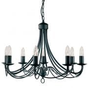 Maypole 8 Light Fitting in a Black Finish - SEARCHLIGHT 6348-8BK