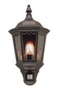 Medstead Half Lantern in a Black finish with a PIR Sensor IP43 - ELSTEAD MD7 PIR BLACK