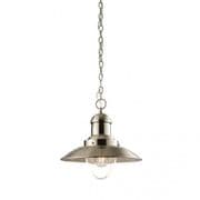 Mendip Single Pendant in Satin Nickel with a Clear Glass Shade - ENDON 60799