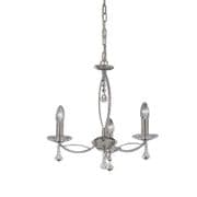 Mere 3 Light Fitting in Satin Nickel and Crystal