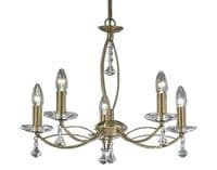 Mere 5 Light Fitting in Bronze and Crystal